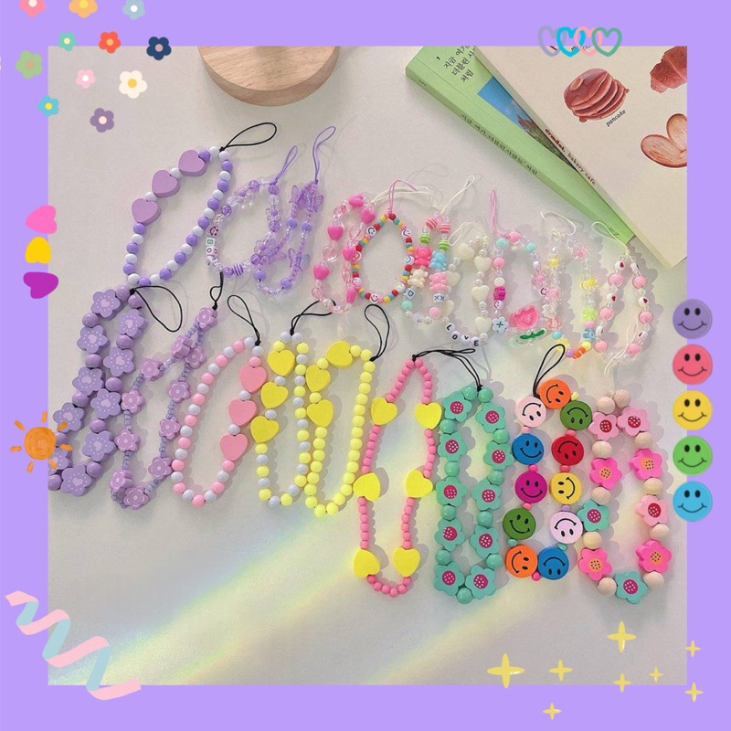 Dây đeo phụ kiện điện thoại 🍭 đính charm 🍬