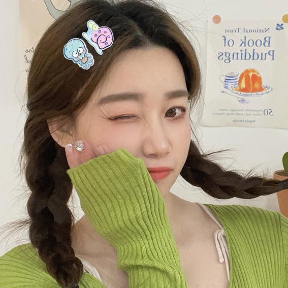 Beautycoco🍊Kẹp Tóc Hình Spongebob Bằng Acrylic Xinh Xắn Cho Nữ