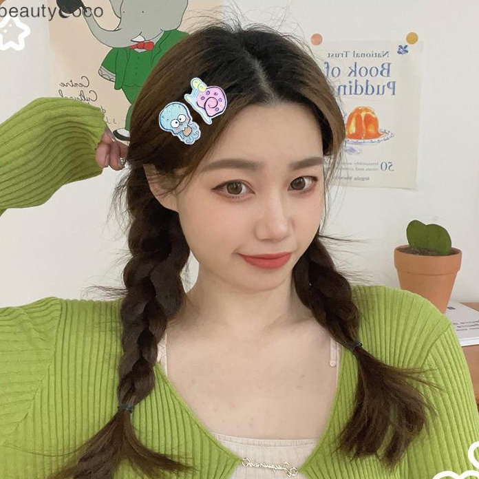 Beautycoco🍊Kẹp Tóc Hình Spongebob Bằng Acrylic Xinh Xắn Cho Nữ