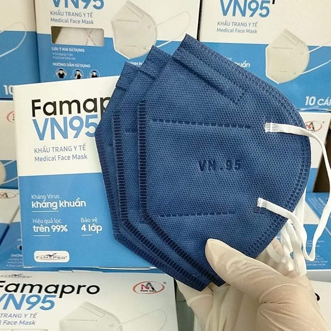 Sỉ 1 Thùng 50 hộp  VN95  Khẩu trang y tế N95 kháng khuẩn 4 lớp Famapro- tân bình