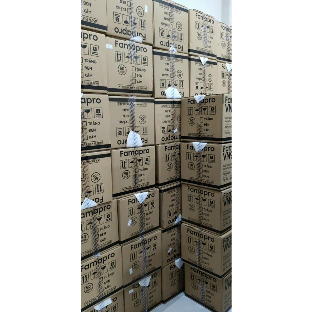 Sỉ 1 Thùng 50 hộp  VN95  Khẩu trang y tế N95 kháng khuẩn 4 lớp Famapro- tân bình