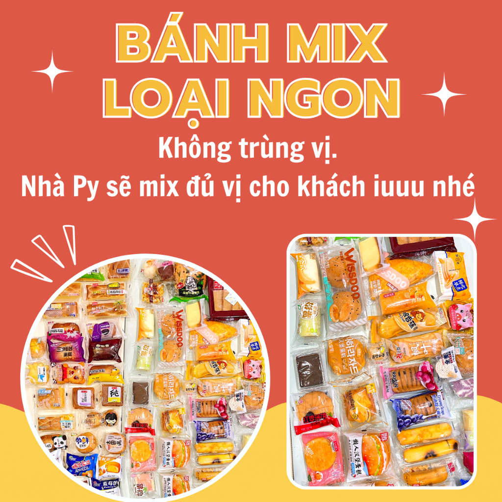 Bánh Mix Đài Loan Thùng 2kg Không Trùng Vị- Bánh mix đủ vị mềm mịn thơm ngon đầy dinh dưỡng