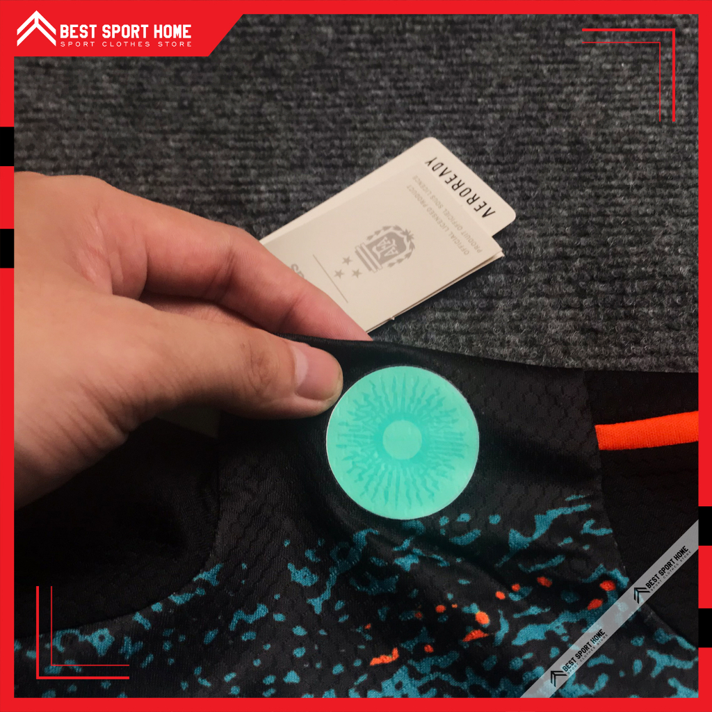 Set quần áo bóng đá Argentina Nữ Logo thêu 2023/24 - Vải Climacool màu xanh đen form Âu - In ấn tên số theo yêu cầu