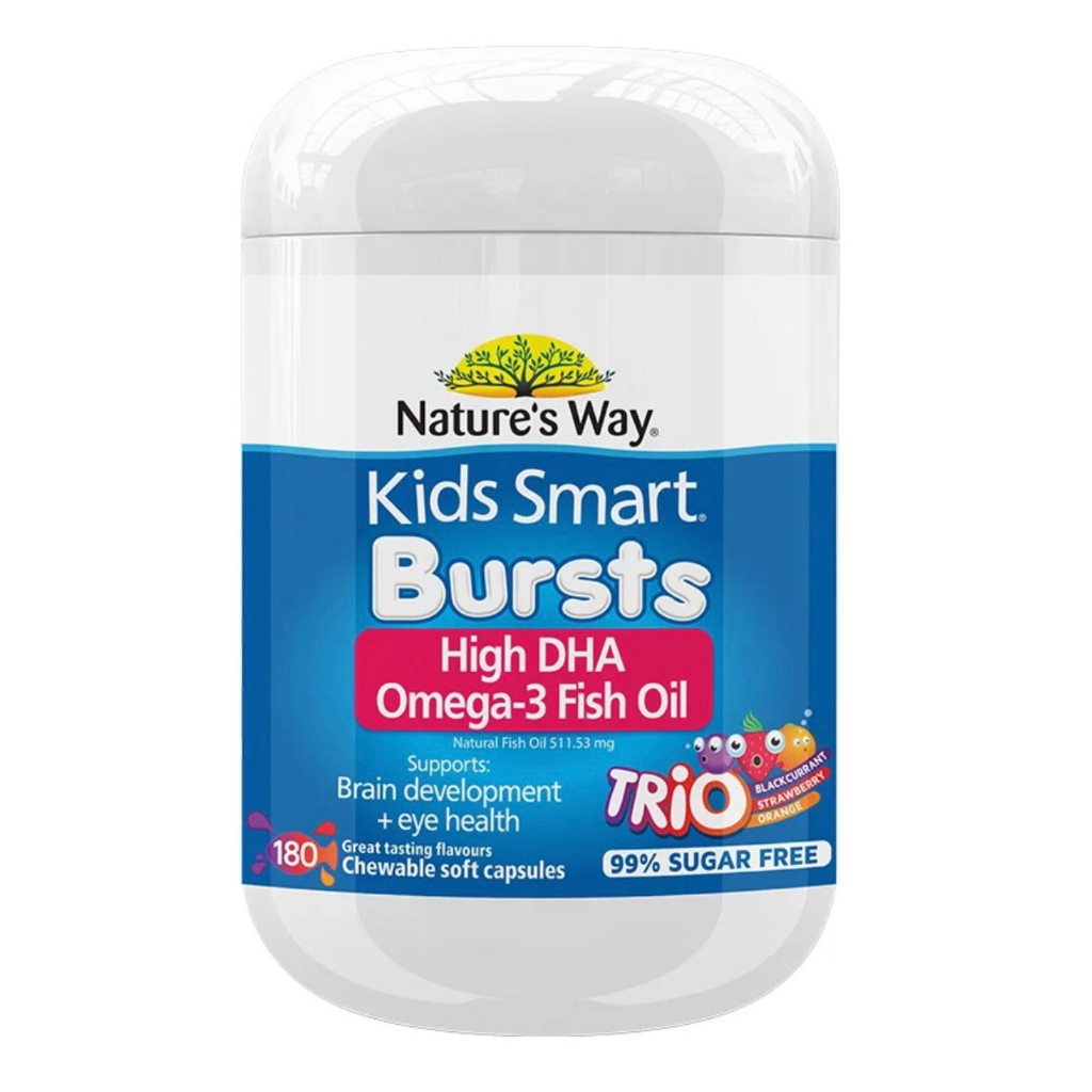 Natures Way Kids Smart Omega-3 Fish Oil.Bổ Sung DHA,EPA Phát Triển Trí Não,Mắt.Lọ 180v