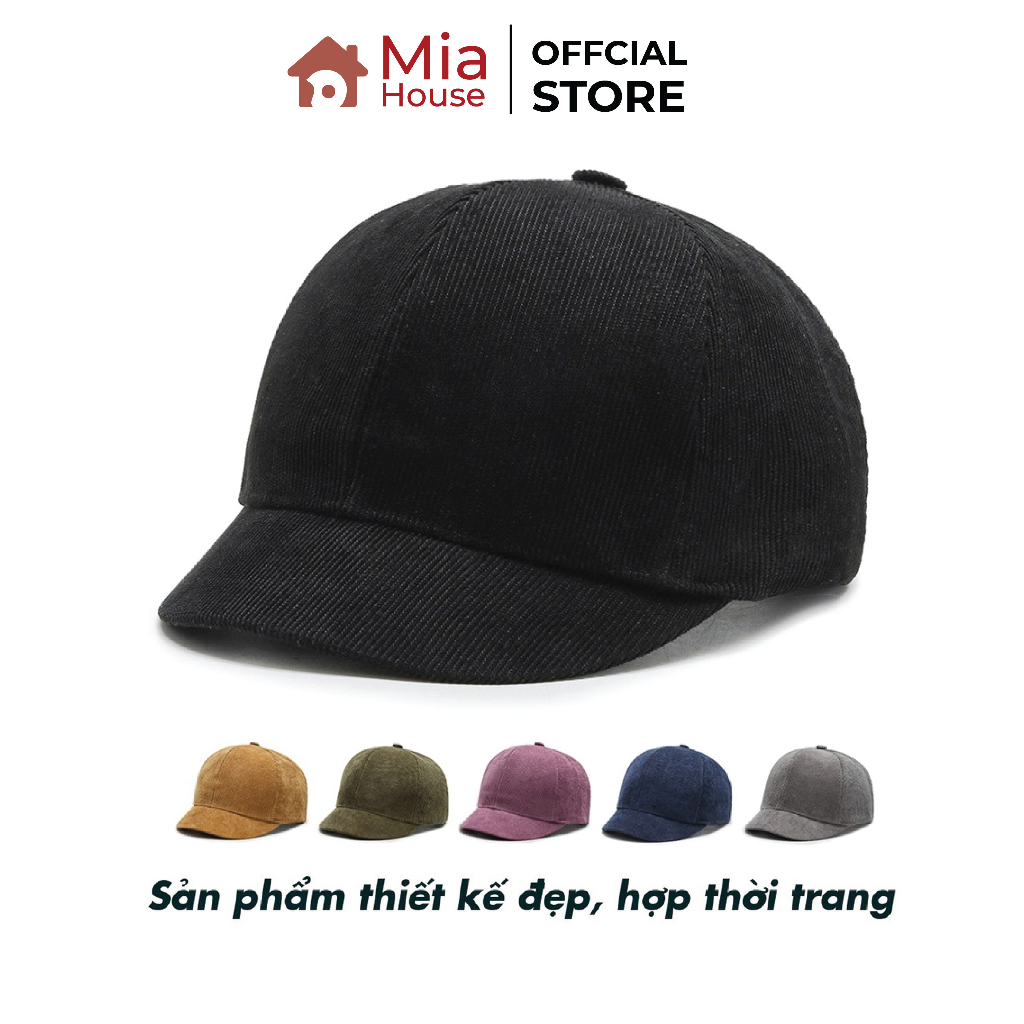 Mũ lưỡi trai lưỡi ngắn, mũ vành ngắn chất nhung tăm siêu rẻ đẹp thoáng mát nhiều màu