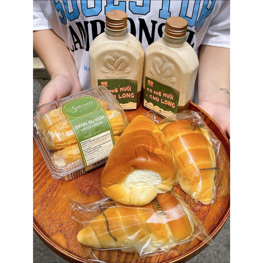 Cafe muối Chú Long Sài Gòn  - Bánh sukem Savoure - Bánh mỳ Huynh Hoa - Bánh đồng xu phomai