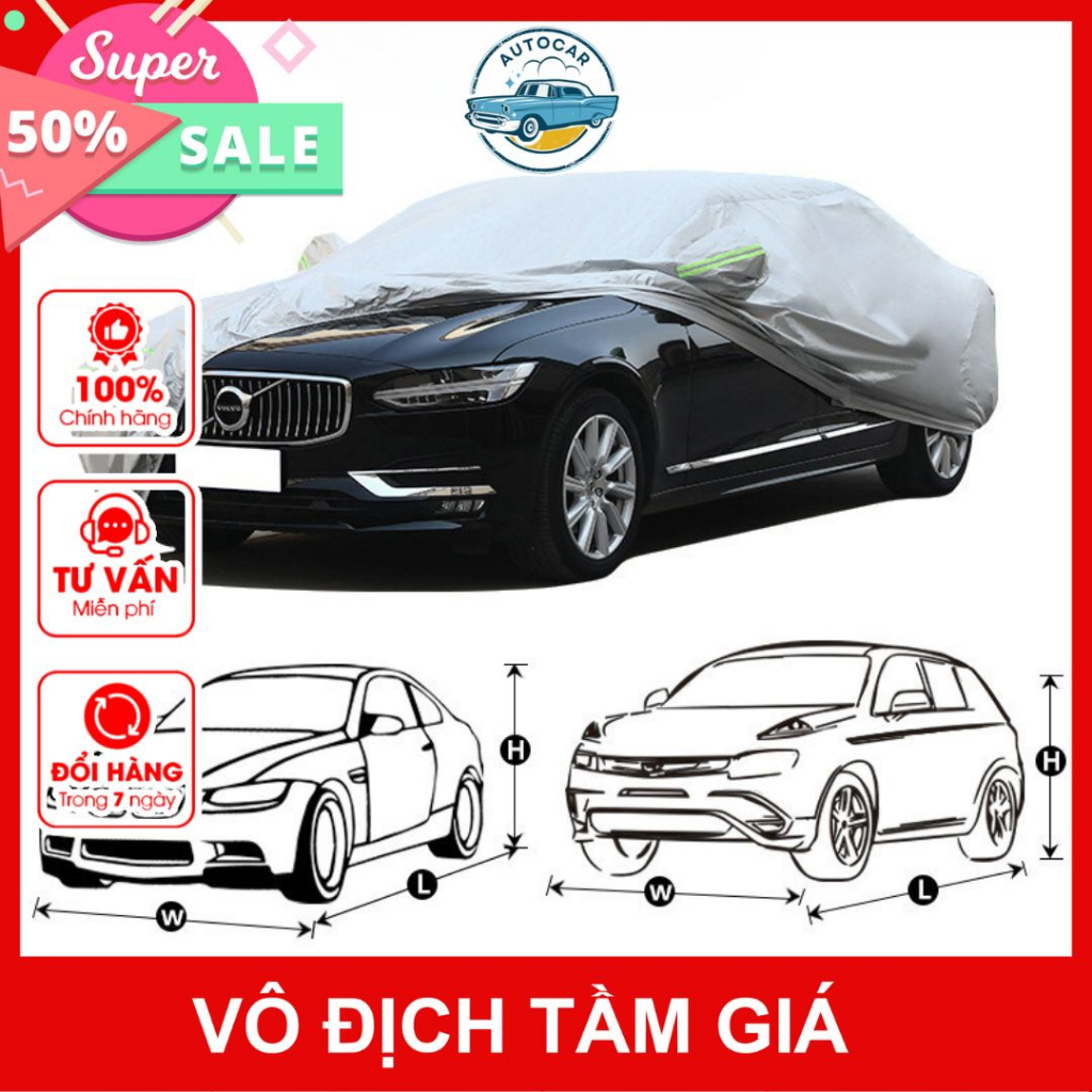 Bạt phủ xe ô tô vải dù chống thấm bạt trùm xe ô tô cao cấp dành cho các loại xe