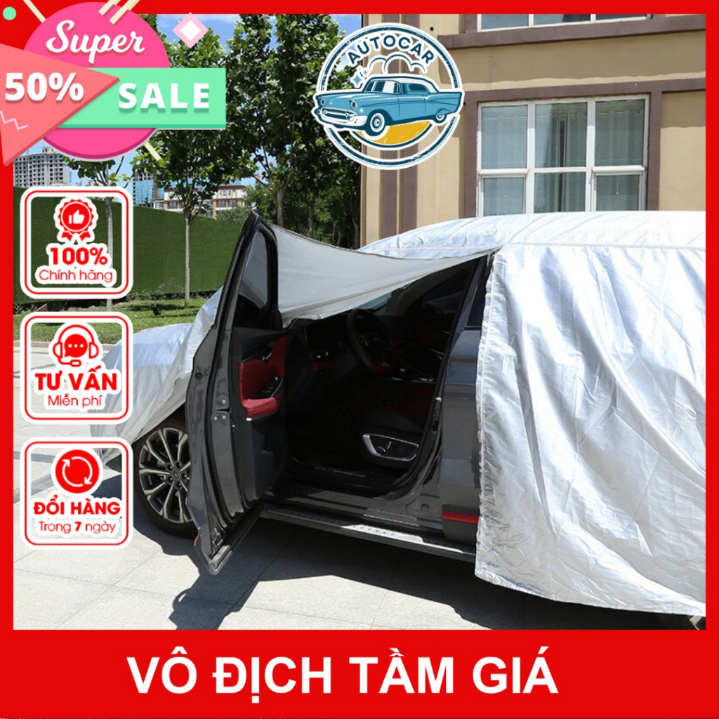 Bạt phủ xe ô tô vải dù chống thấm bạt trùm xe ô tô cao cấp dành cho các loại xe