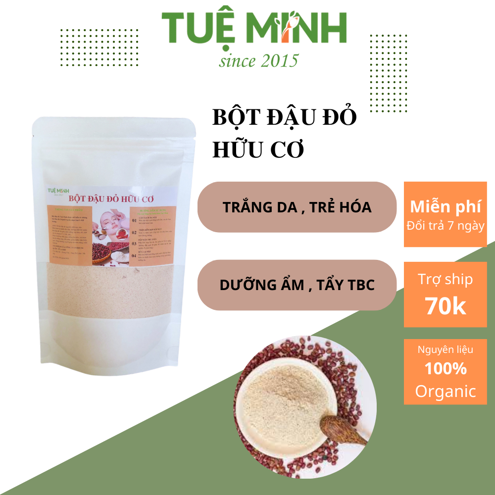 Bột đậu đỏ hữu cơ Tuệ Minh nguyên chất | Red bean powder 100% Organic