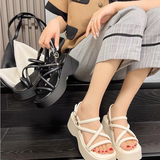  (hàngqc fullbox) Sandal hàn quốc nhiều dây ACHI đế cao 7cm_from to lùi 1 size