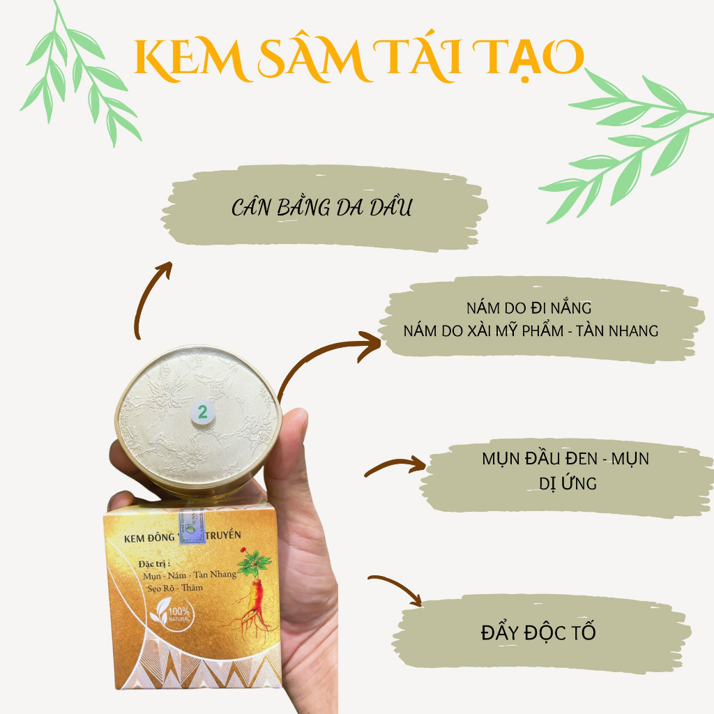 Kem tái tạo mẫu Oval số 2, chất kem thơm sâm, bong dịu nhẹ cho da nhạy cảm, da mỏng yếu
