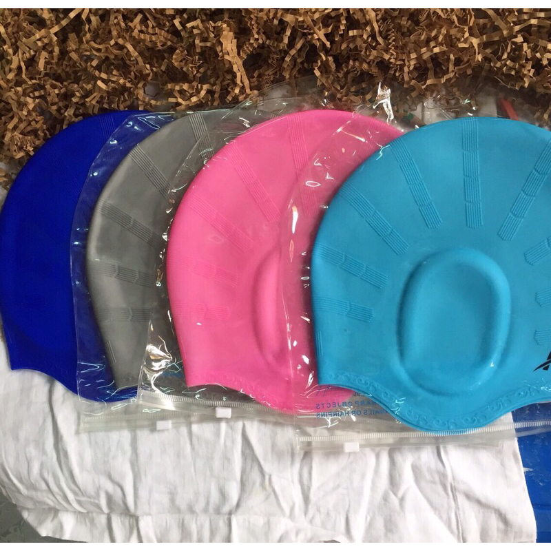 Nón bơi che tai silicon siêu co giản, hàng sẵn sll shop giao liền