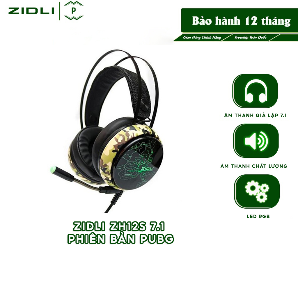 ˂PATECH˃ Tai nghe ZIDLI ZH12S 7.1 Phiên Bản PUBG (Limited) - Hàng Chính Hãng