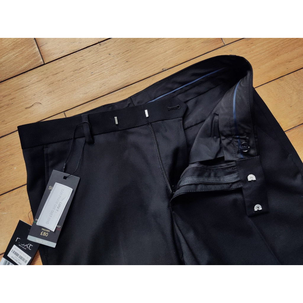 Quần dài nam NEXT vải wool pha nên chỉ giặt khô  , vân dệt #birdseye rất đẹp