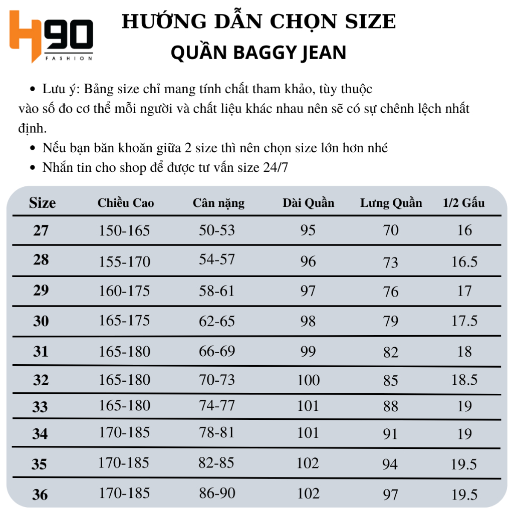 Quần Bò Baggy Nam H90 4 Màu Dáng Suông Rộng Chất Jean Cotton Không Co Giãn Giữ Phom, Bền Màu TRJ013