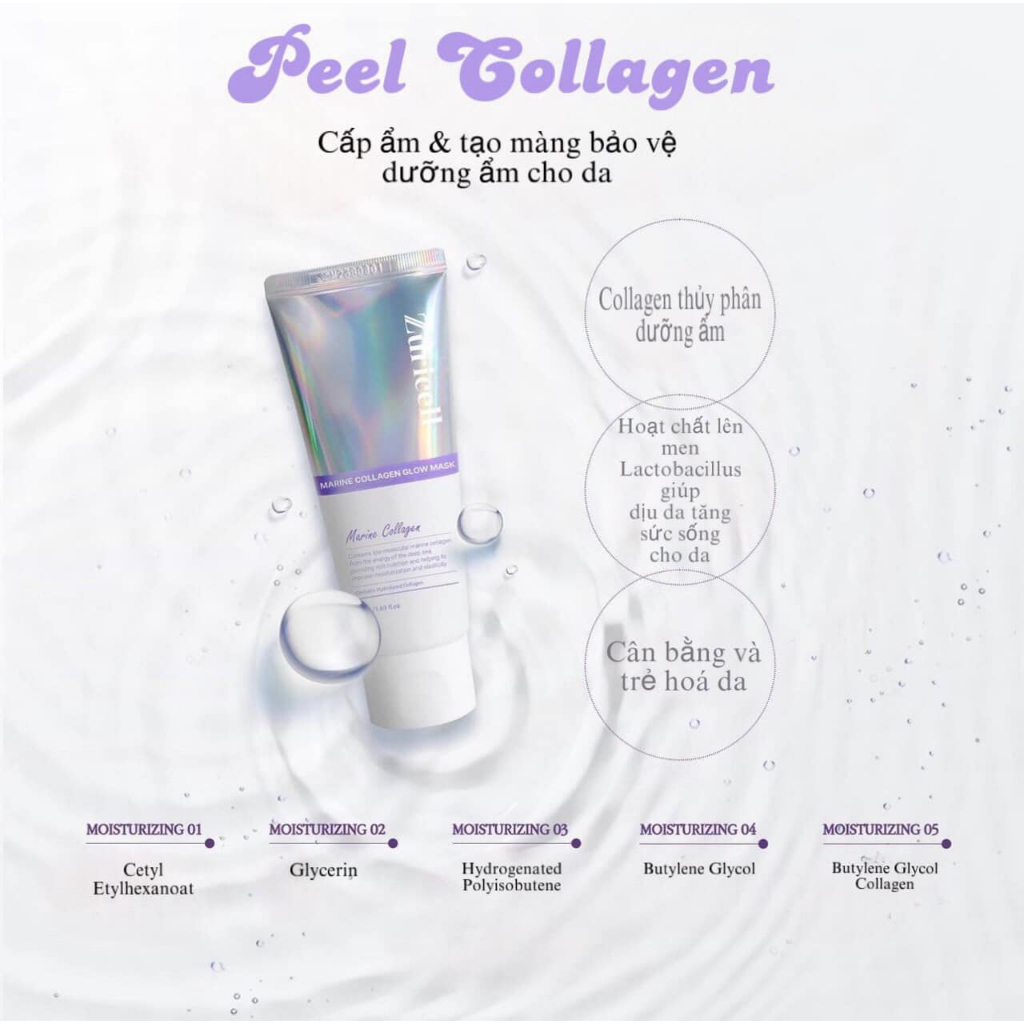 Combo Peel Collagen Căng Bóng Thế Hệ Mới Zuricell + Ampoule Zuricell