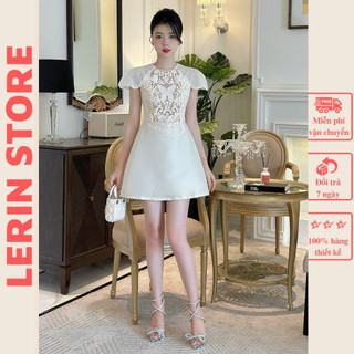 Váy Đẹp Dáng Ngắn Đầm Dự Tiệc Thêu Bướm Tôn Dáng_LERIN V396