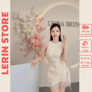 Váy Đẹp Dáng Ngắn Đầm Dự Tiệc Nhún Eo Kèm Hoa Sang Chảnh_LERIN V401