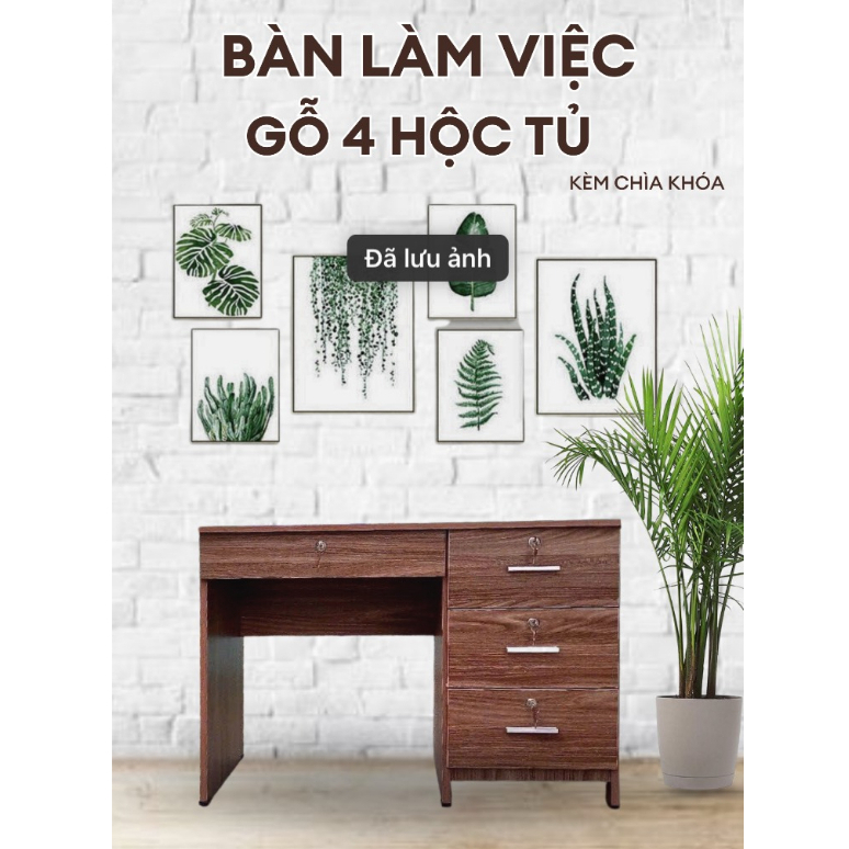 Bàn Làm Việc Okal Chống Ttrầy Kèm Hộc Tủ Có Ngăn Kéo Tiện Lợi - Nội Thất Vương Trần