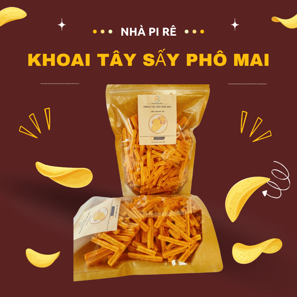 Khoai Tây Que Sấy Phô Mai |Đồ Ăn Vặt Chuẩn Đặc Sản Đà Lạt| 250gr