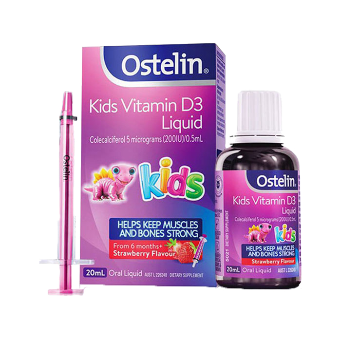 Siro dạng nước bổ sung Vitamin D dạng nước cho trẻ Ostelin Kids Liquid 20ml của Úc