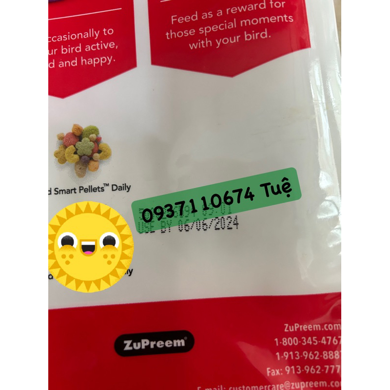 Hạt trái cây Zupreem size S cho chào mào lẻ 500gr thích hợp chim tập ăn cho tới trưởng thành, sinh sản