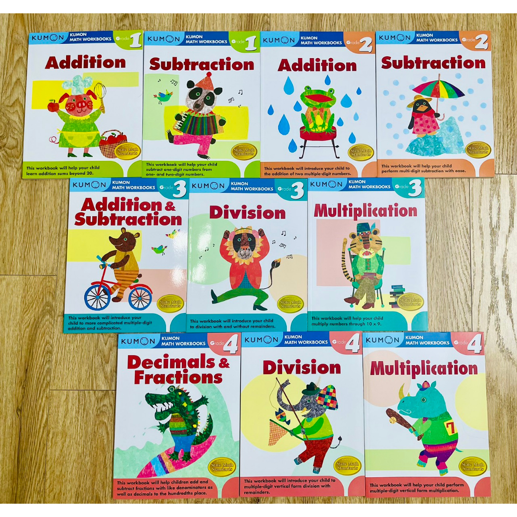 Sách - Kumon math work book-grade 1-4 có đáp án cuối sách