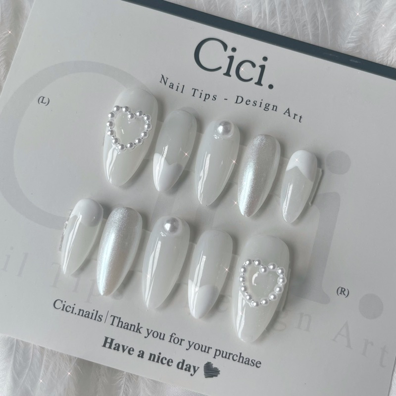 Nail Box Móng Úp Thủ Công Đính Charm Ngọc Xinh Xắn Cici.nails