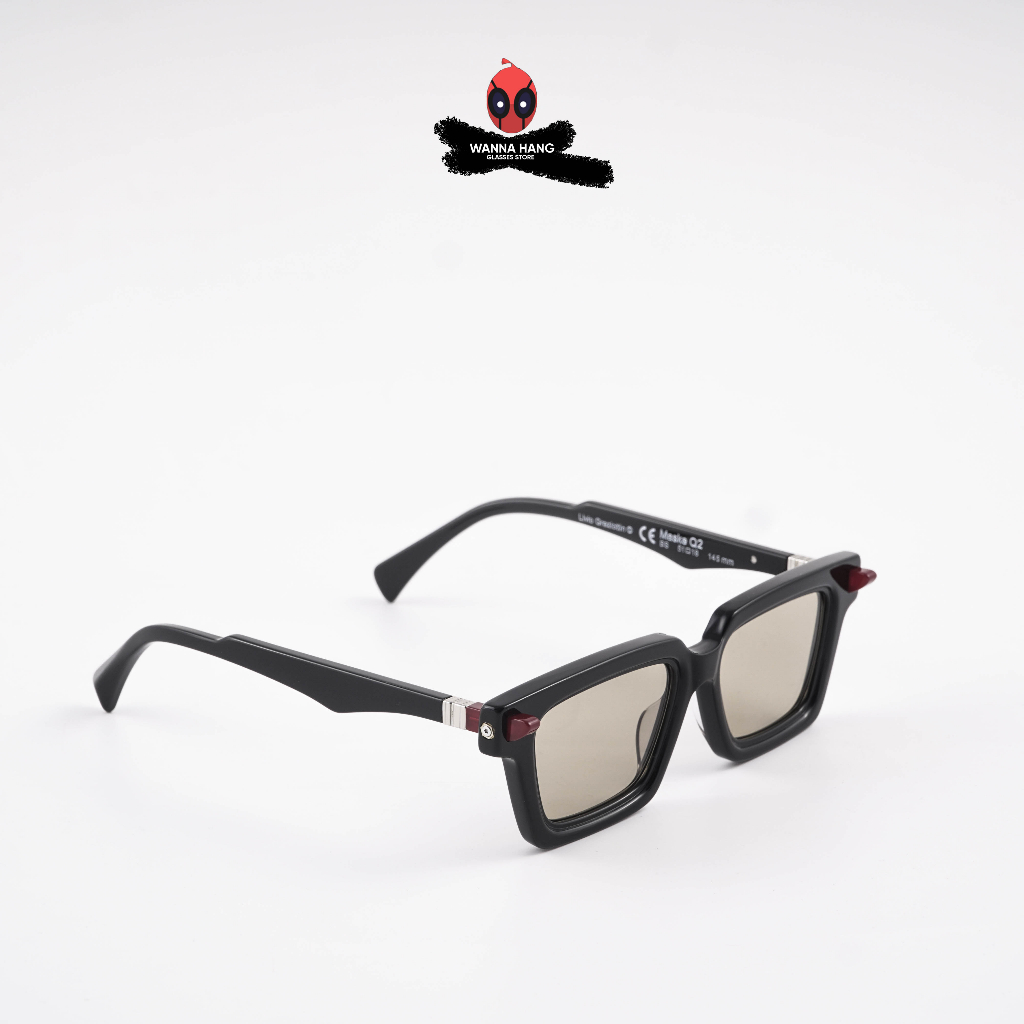 Gọng kính thời trang hot trend 2023 mắt vuông Kubo Maske Q2 tròng kính chống tia UV cao cấp Wanna Hang WHKBQ2