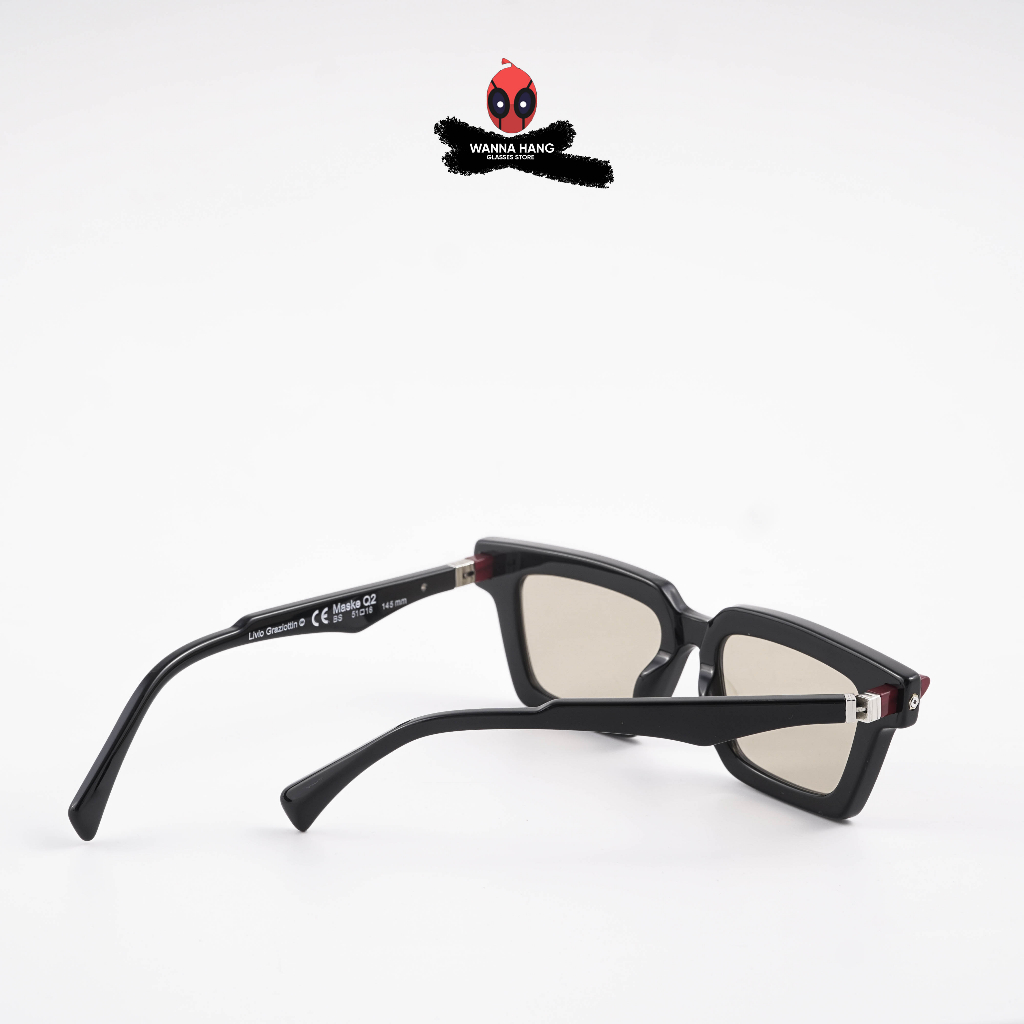 Gọng kính thời trang hot trend 2023 mắt vuông Kubo Maske Q2 tròng kính chống tia UV cao cấp Wanna Hang WHKBQ2
