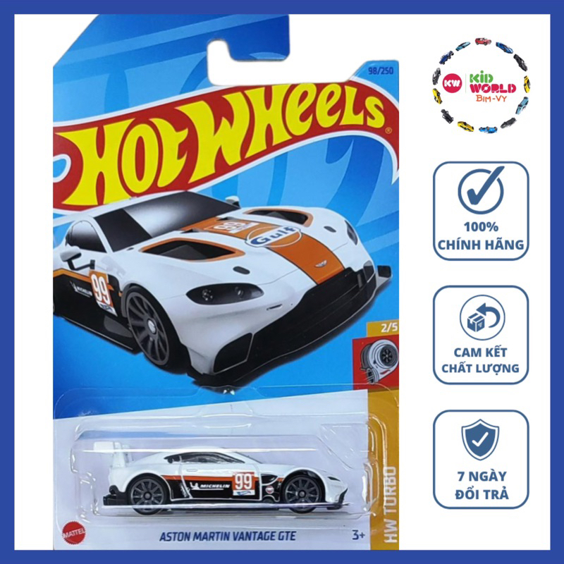 Xe mô hình Hot Wheels basic Michelin Gulf Aston Martin Vantage GTE HKK84.