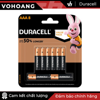 Vỉ 8 pin AAA Duracell Coppertop dung lượng cao chính hãng
