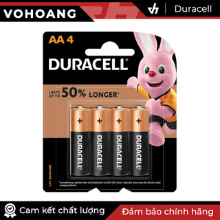 Vỉ 4 pin AA Duracell Coppertop dung lượng cao chính hãng