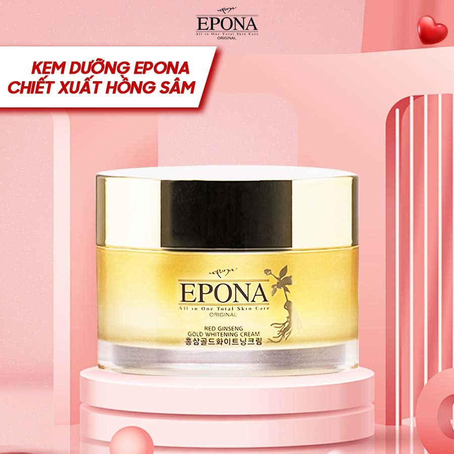 Kem Giảm Thâm Nám - Xóa Mờ Nếp Nhăn Chiết Xuất Hồng Sâm Epona Red Ginseng Gold Whitening Cream 50ml