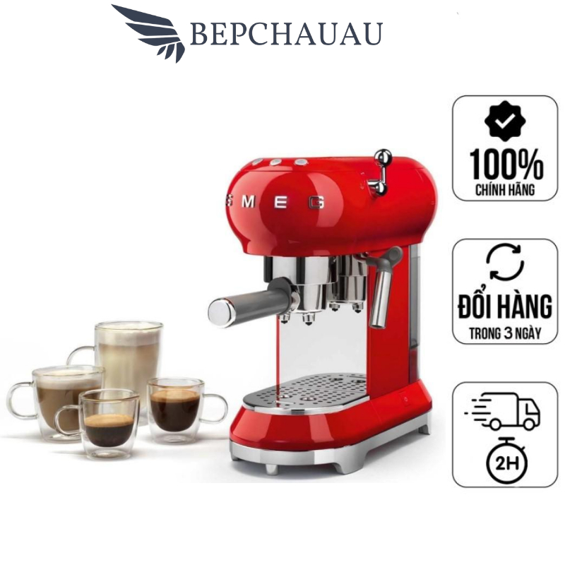 Máy Pha Cafe SMEG ECF01, Máy Pha Cà Phê, Espresso, Cappuccino, Nhập Đức, Nhiều Màu, Bh 12 Tháng, Bepchauau