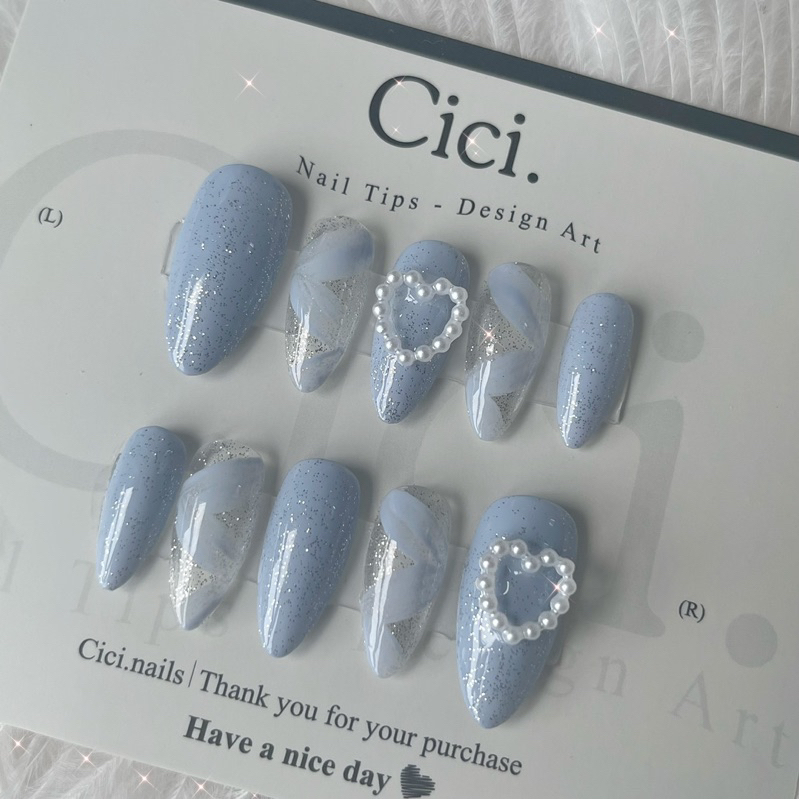🌷CICI.NAILS🌷Nail Box Thiết Kế Xanh Dương Nhũ Lấp Lánh Cici.nails