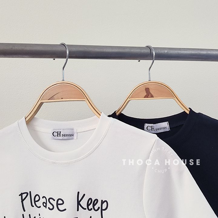 Áo thun baby tee croptop cổ tròn in chữ trơn màu THOCA HOUSE thời trang trendy trẻ trung