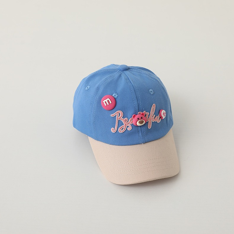 Mũ lưỡi trai vải cotton mềm cao cấp đính họa tiết sticker gấu dâu baby  lotso nhiều màu xinh xắn