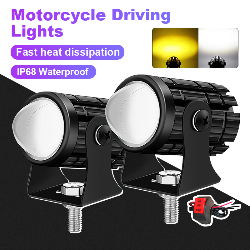 Đèn LED Bi cầu, Đèn Trợ Sáng Mini Bi Cầu 2 Mầu Cos Vàng Pha Trắng siêu sáng chất lượng cao cho mô tô.[ Hàng có sẵn kho]