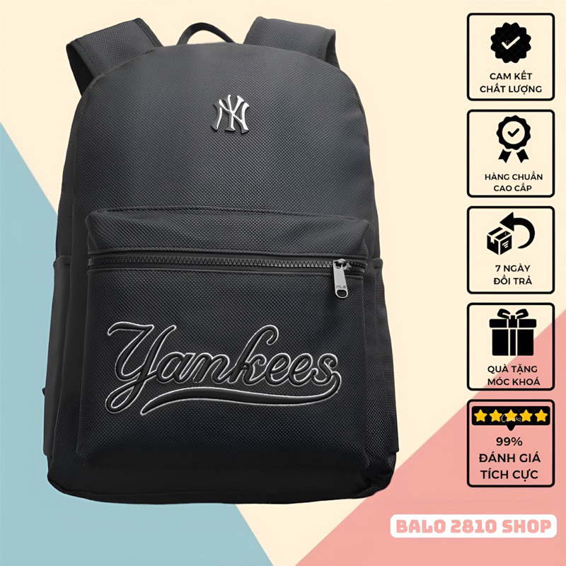 Balo Nam Nữ Thời Trang MLB Yankees Phong Cách Hàn Quốc Đi Chơi Chất Da Si Cao Cấp Chống Thâm - Cặp MLB Đi Học Logo Thêu