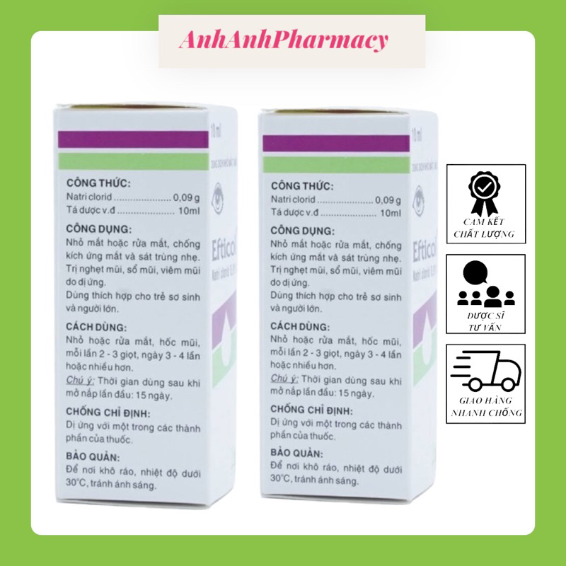 Dung dịch nhỏ mắt mũi EFTICOL