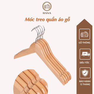 Móc Treo Quần Áo Gỗ Tam Giác - Móc Treo Gỗ Cao Cấp Sơn PU Bóng Chống Xước Quần Áo Hana Shop