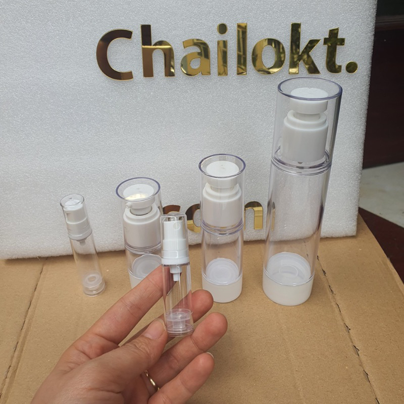 Chai hút chân không 5ml 10ml 15ml, chai chiết mini, lotion, kem