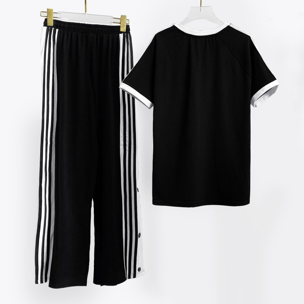 Set Quần Suông A.di.das Chất Vải Mềm Mịn, Thoáng Mát, Hàng VNXK, Có Kèm Hình Thật.