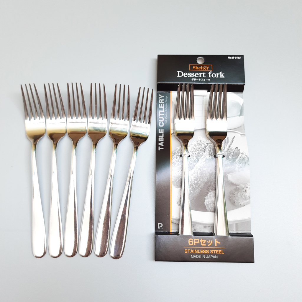 Set 6 Dĩa Ăn Inox Shelter Nhật Bản Dài 17.5 cm