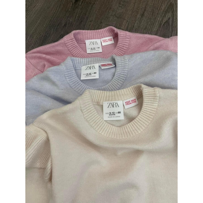 Áo len đơn giản riềm tay ZR bé gái