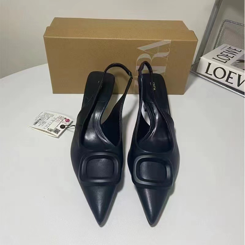 CG13- Giày Cao Gót Trắng ZB Xuất Dư Fullbox+Kèm ảnh Thật