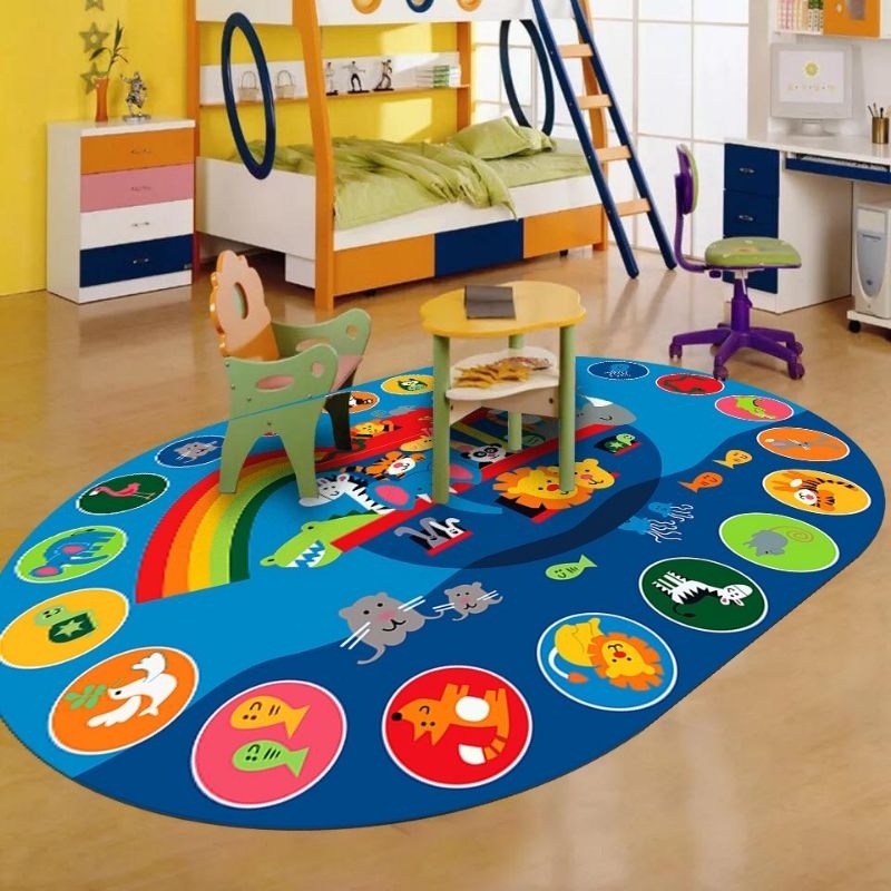 Thảm Montessori thảm circle trải sàn nhà lớp học cho bé kích thước 1m6*2m2 và 2m*3m dệt bali lụa nhung lì cao cấp