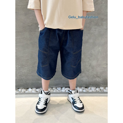 Quần short bò cho bé trai Gelu kids, quần lửng phong cách Hàn Quốc mặc đi chơi đi học Q053