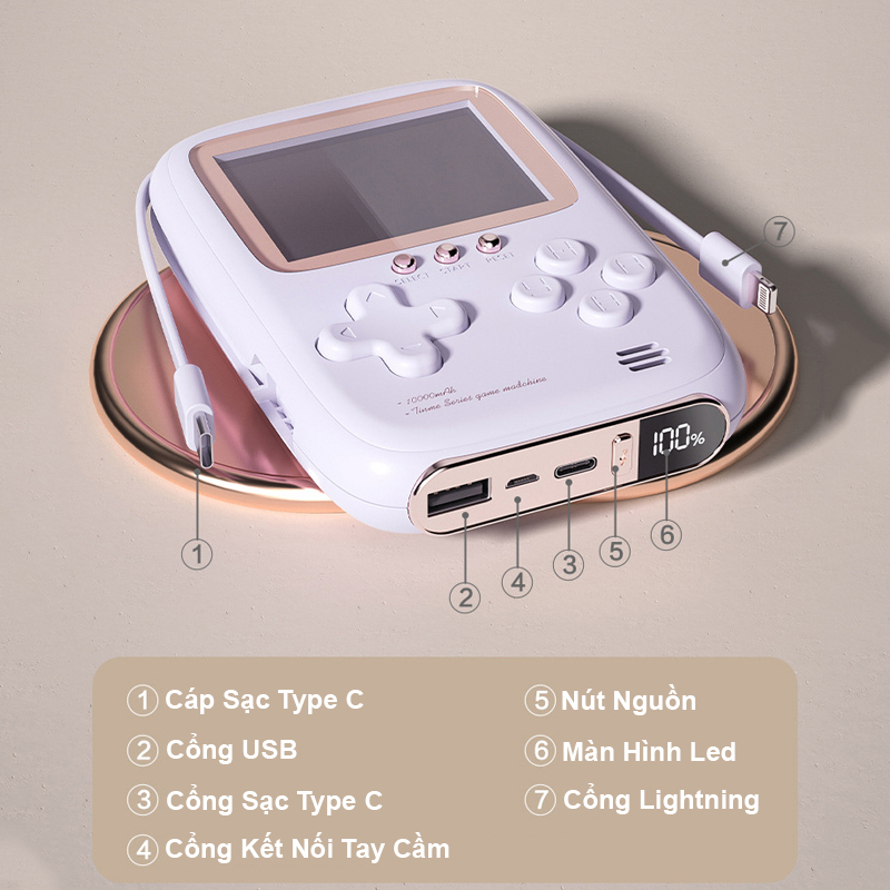 Máy Chơi Game Cầm Tay 500 Trò Chơi Kiêm Sạc Dự Phòng 10000mah Tích Hợp Màn Hình Led,Máy Chơi Game Cổ Điển